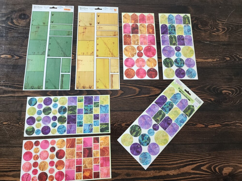 Scrapbooking Stickers Lot Tags Classic Color Blocks New Vintage Retired #22